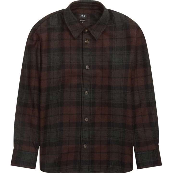 Priser på A.P.C Relaxed fit WOAPS H02884 BOBBY Skjorter Dark Brown