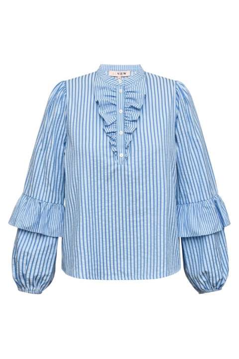 Priser på A-View - Bluse - Karin Blouse - Blue/White