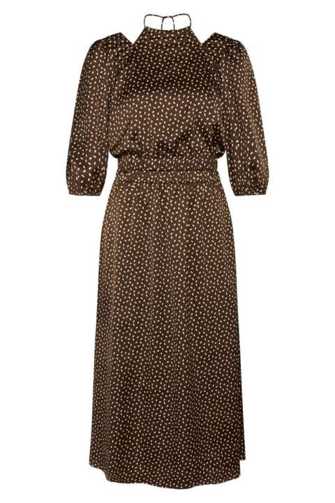 Priser på Bruuns Bazaar - Kjole - AcaciaBBAdria Dress - Brown/Cream Dot Print