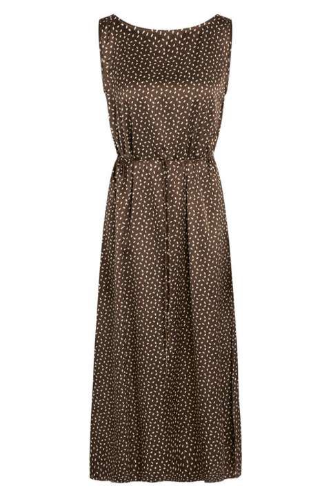 Priser på Bruuns Bazaar - Kjole - AcaciaBB Karola Dress - Brown/Cream Dot Print