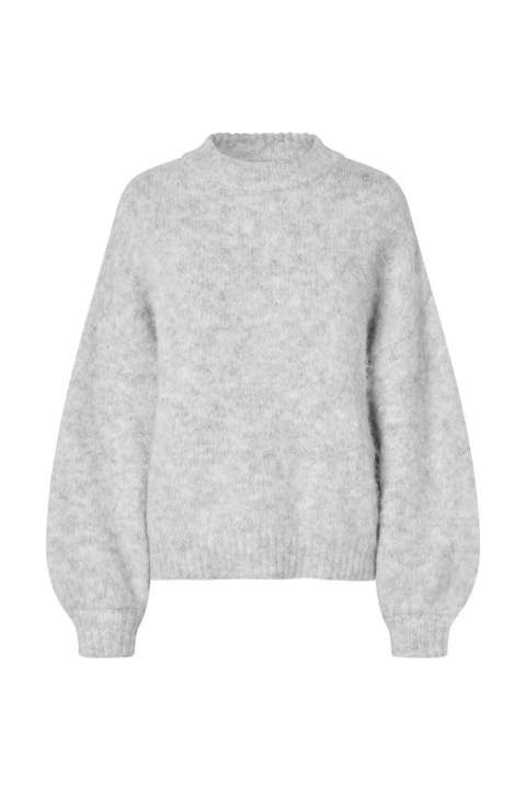 Priser på A-View - Strik - Patrisia Solid Knit Pullover - Light Grey Melange