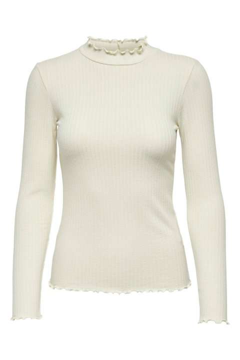 Priser på JDY - Bluse - JDY Fransiska L/S Highneck Top - Whitecap Gray