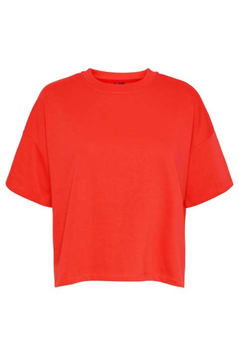 Priser på Pieces - T-shirt - PC Chilli Summer 2/4 Loose Sweat - Poppy Red