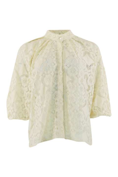 Priser på Continue - Bluse - Sia Lace - Off White