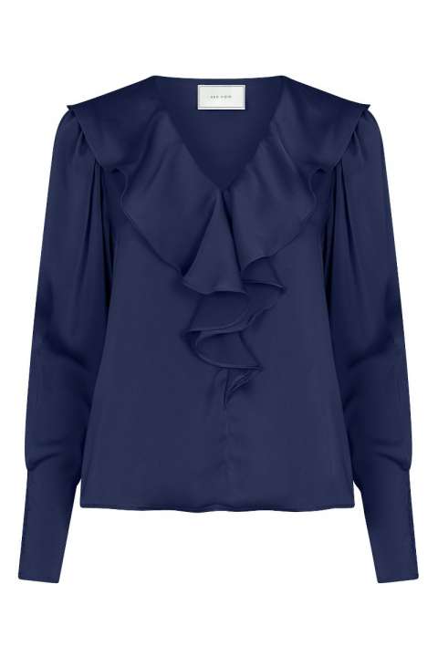 Priser på Neo Noir - Bluse - Sandie Sateen Blouse - Navy