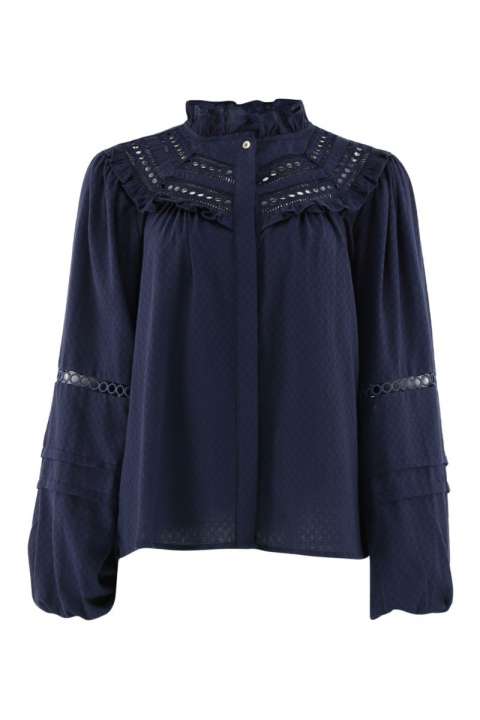 Priser på Continue - Bluse - Sienna Emb - Navy Blue