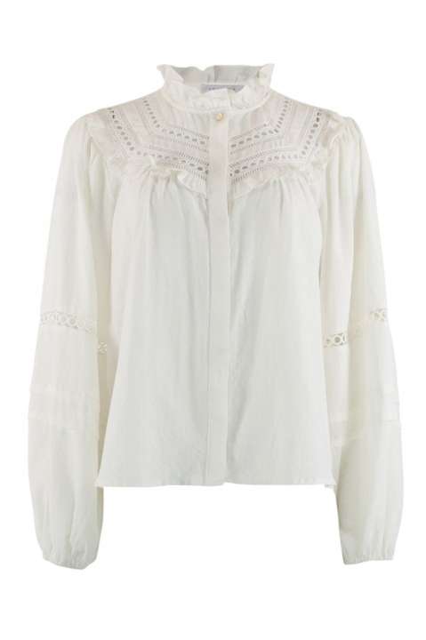 Priser på Continue - Bluse - Sienna Emb - White