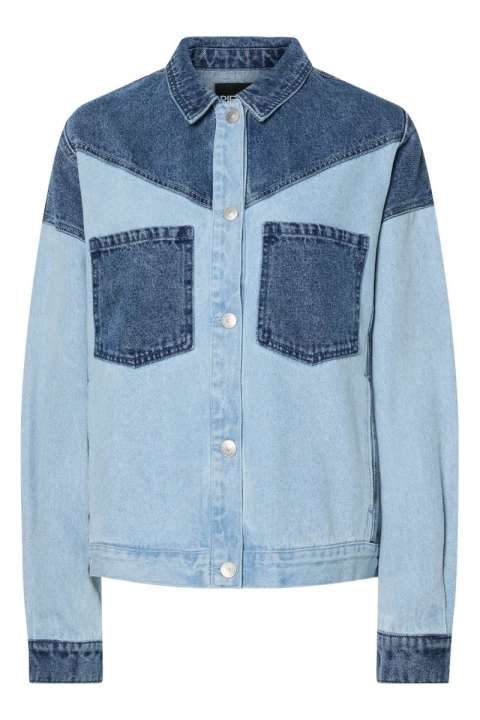 Priser på Pieces - Jakke - Pc Famy Ls Loose Denim Shirt - Light Blue Denim