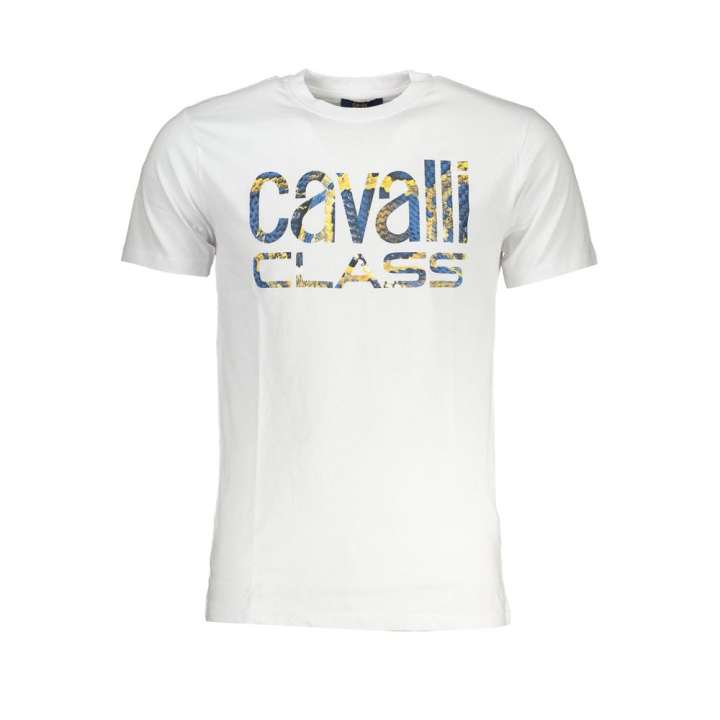 Priser på Cavalli Class Hvid Bomuld T-Shirt