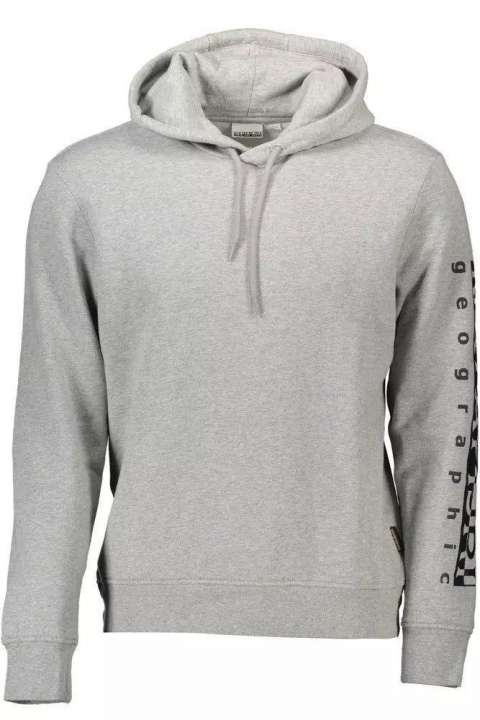 Priser på Napapijri Chic Gray Hooded Sweatshirt with Logo Detail