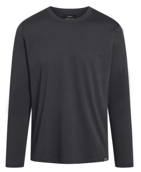 Priser på Mads Nørgaard Langærmet T-shirt Thor Organic Dark Grey-small