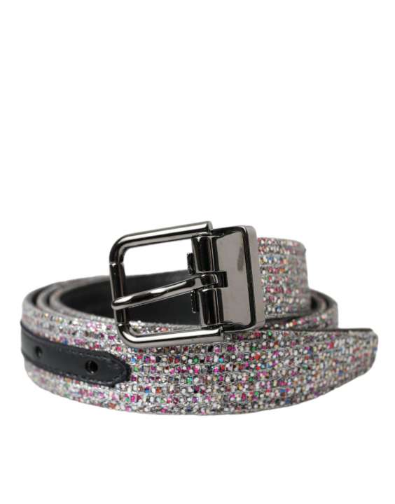 Priser på Dolce & Gabbana Multicolor Embellished Silver Metal Buckle Belt