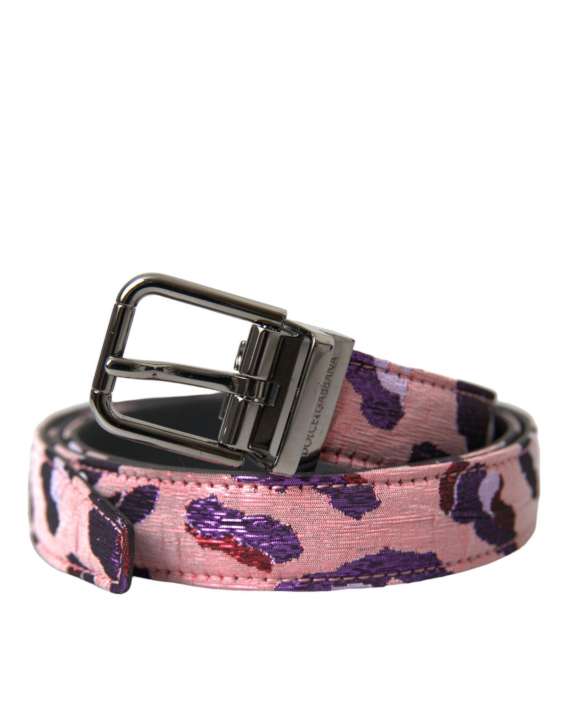 Priser på Dolce & Gabbana Multicolor Jacquard Leather Metal Buckle Belt