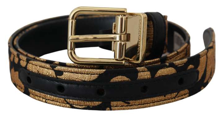 Priser på Dolce & Gabbana Multicolor Jacquard Leather Logo Buckle Belt