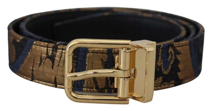 Priser på Dolce & Gabbana Multicolor Jacquard Leather Logo Buckle Belt