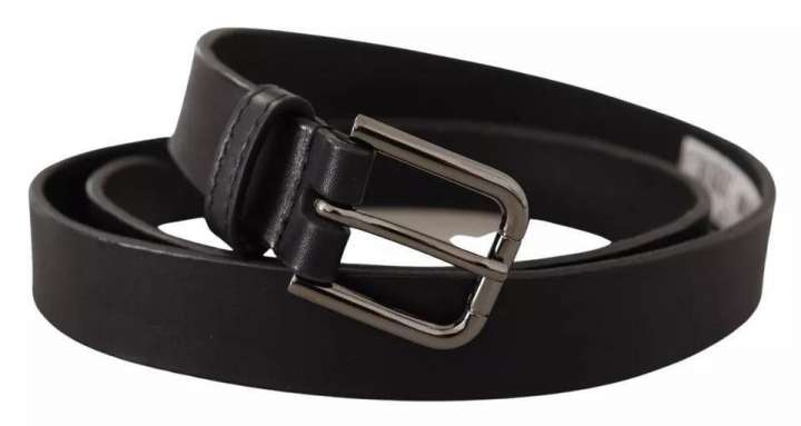 Priser på Dolce & Gabbana Black Calf Leather Classic Metal Logo Buckle Belt