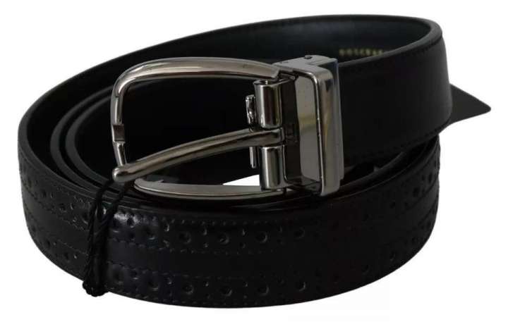 Priser på Dolce & Gabbana Black Leather Silver Metal Buckle Classic Belt