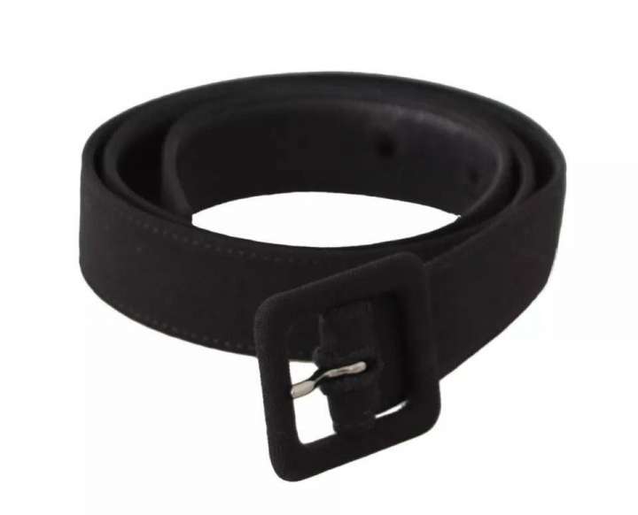 Priser på Dolce & Gabbana Black Velvet Leather Logo Waist Buckle Belt