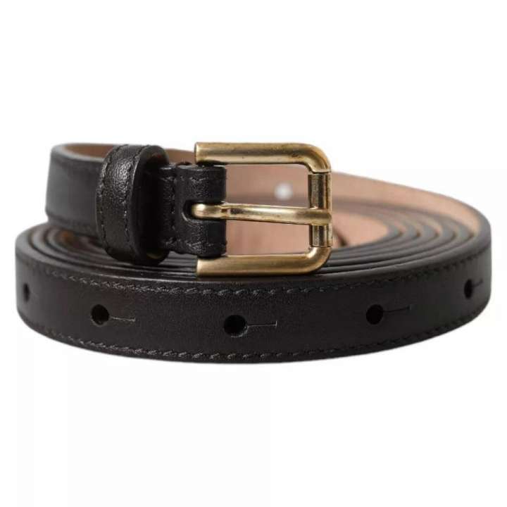 Priser på Dolce & Gabbana Dark Brown Leather Gold Metal Buckle Dame Belt