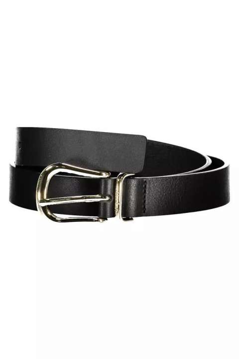 Priser på Tommy Hilfiger Elegant Black Leather Belt with Metal Buckle