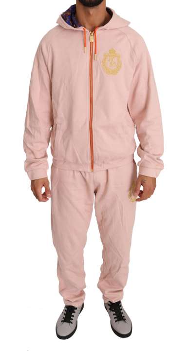 Priser på Billionaire Italian Couture Elegant Pink Cotton Sweatsuit Luxury Comfort