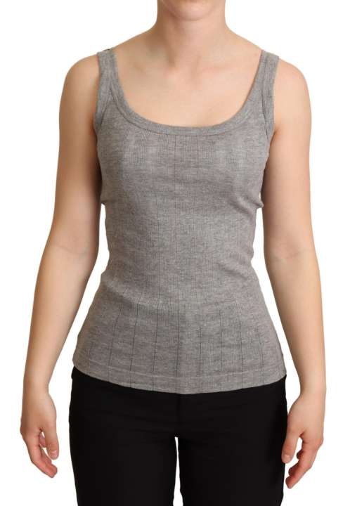 Priser på Dolce & Gabbana Elegant Sleeveless Gray Tank Top