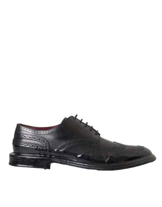 Priser på Dolce & Gabbana Black Leather Oxford Wingtip Formal Herre Sko