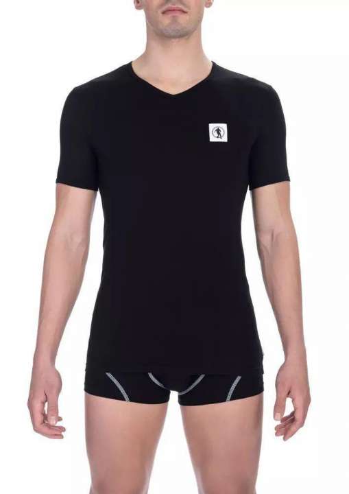 Priser på Bikkembergs Sleek V-Neck Cotton Blend T-Shirt