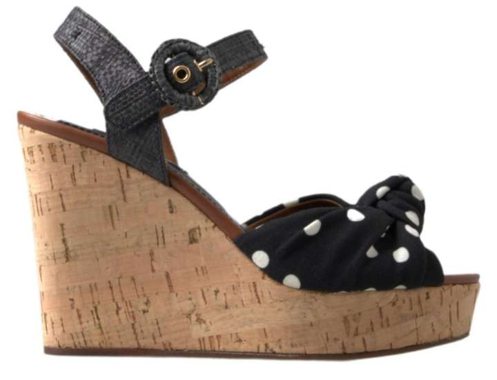 Priser på Dolce & Gabbana Chic Polka-Dotted Ankle Strap Wedges