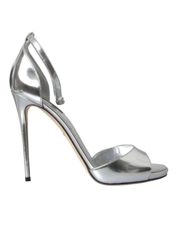 Priser på Dolce & Gabbana Silver KEIRA Leather Heels SandalerSko