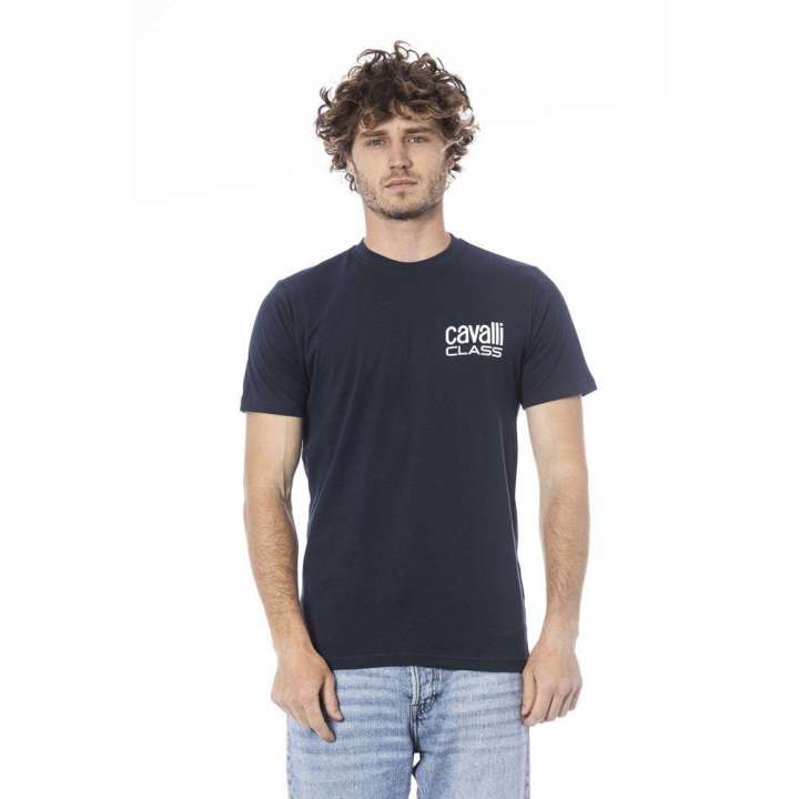 Priser på Cavalli Class Blue Cotton T-Shirt