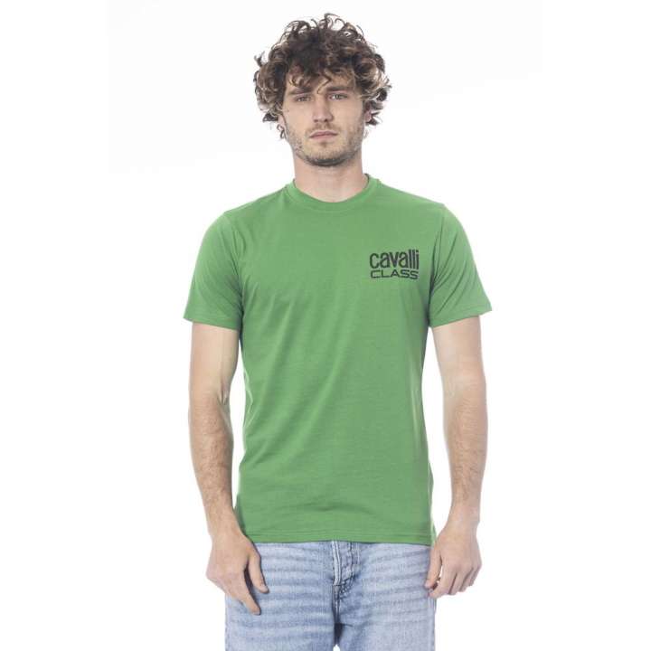 Priser på Cavalli Class Green Cotton T-Shirt