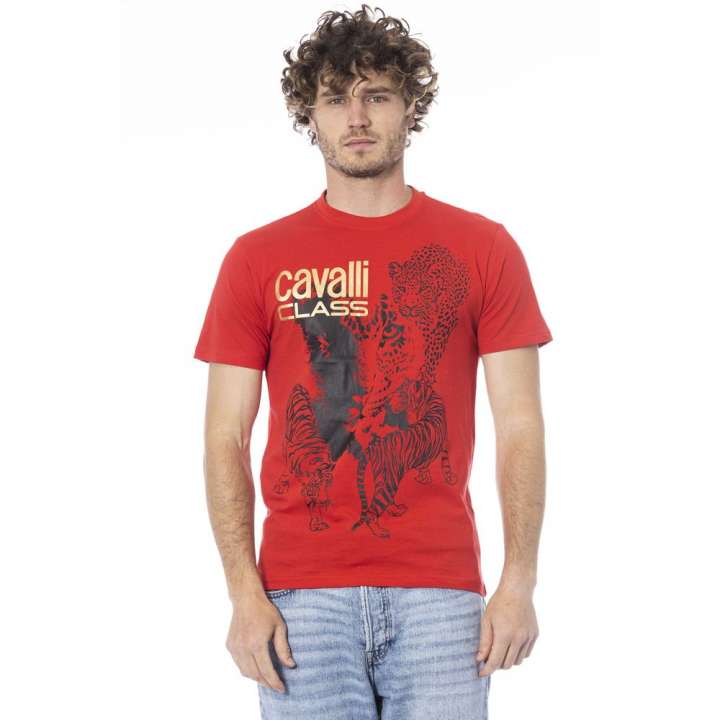 Priser på Cavalli Class Red Cotton T-Shirt