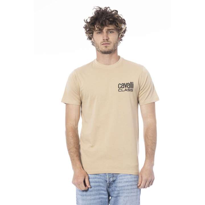 Priser på Cavalli Class Beige Cotton T-Shirt