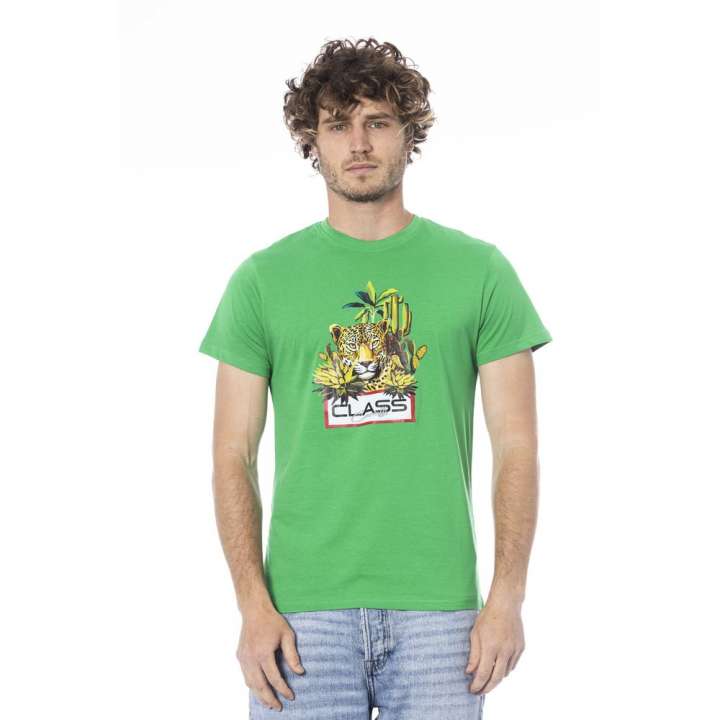 Priser på Cavalli Class Green Cotton T-Shirt