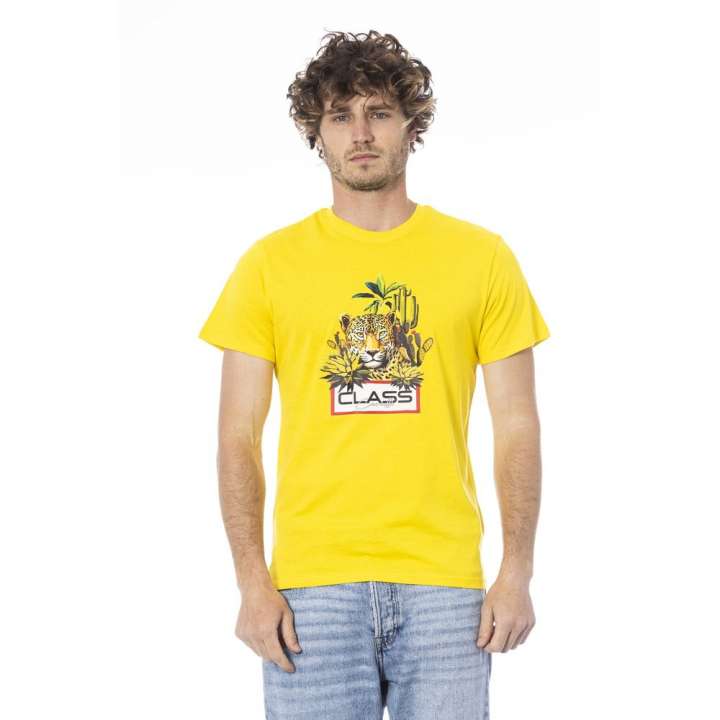 Priser på Cavalli Class Yellow Cotton T-Shirt