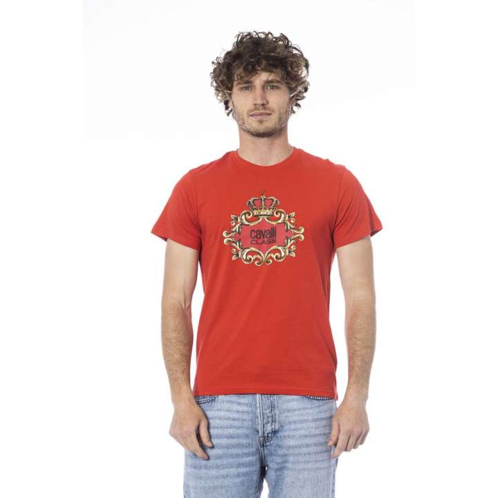 Priser på Cavalli Class Red Cotton T-Shirt