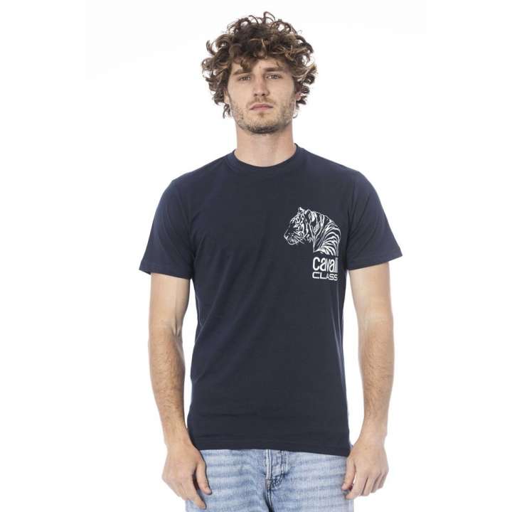 Priser på Cavalli Class Blue Cotton T-Shirt