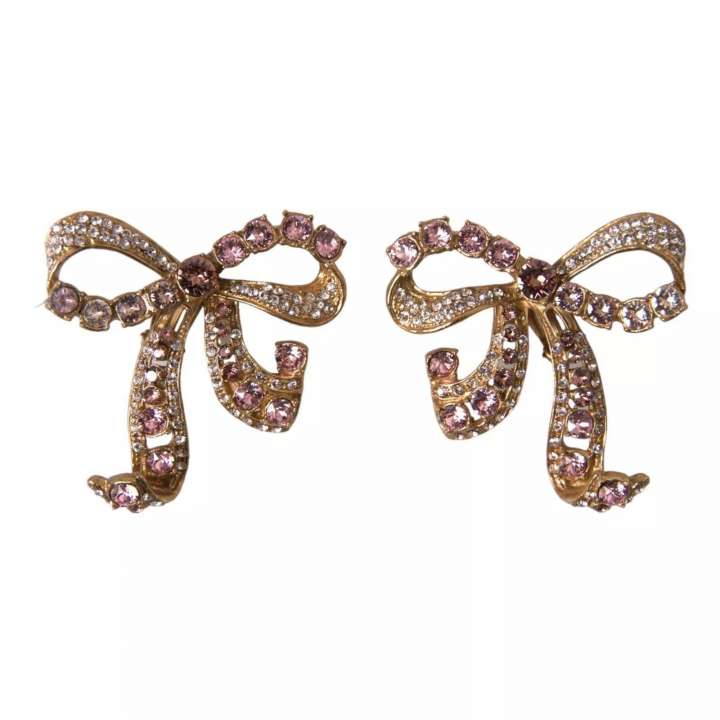 Priser på Dolce & Gabbana Gold Brass Pink Clear Alua Crystal Bow Fiocchi Christmas