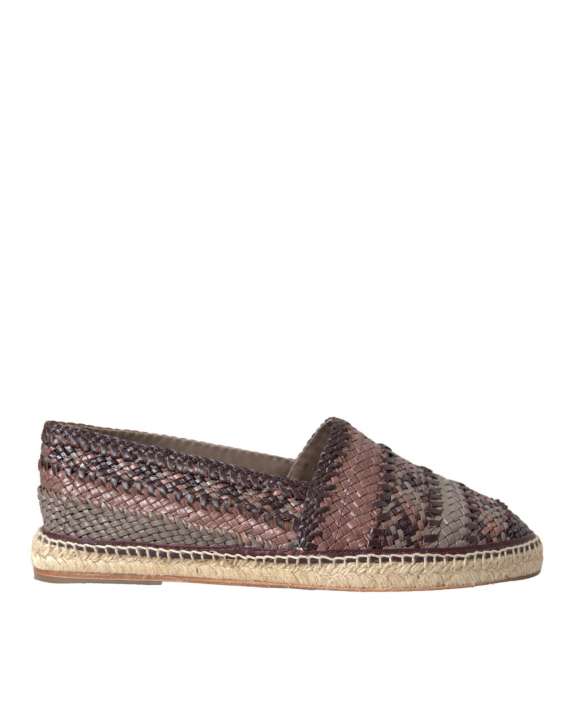 Priser på Dolce & Gabbana Brown Buffalo Leather Espadrille Flats Sko