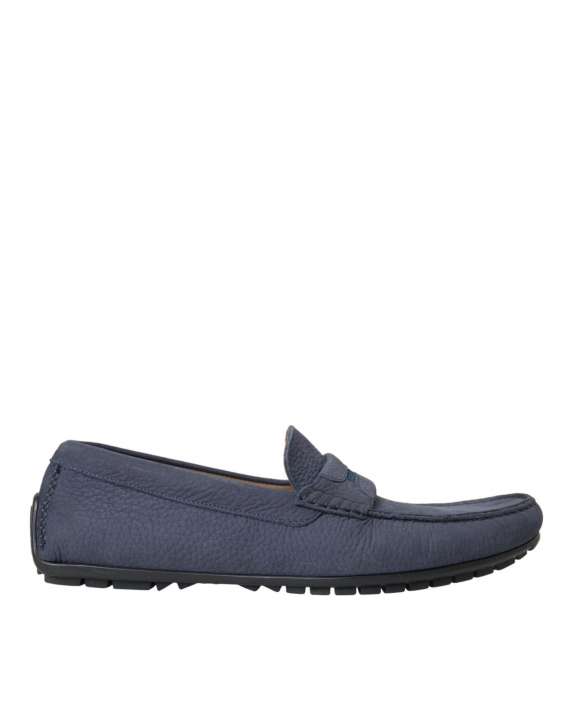 Priser på Dolce & Gabbana Blue Calf Leather Slip On Moccasin Sko