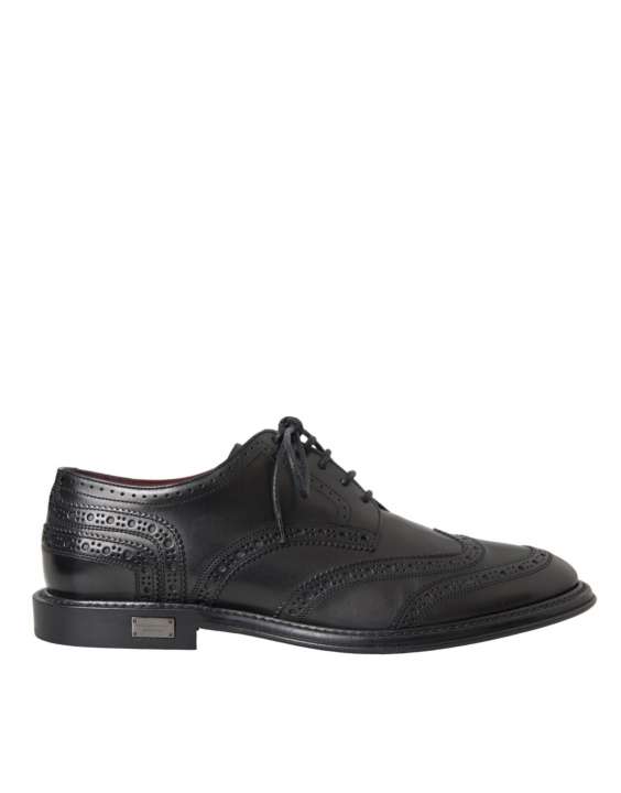 Priser på Dolce & Gabbana Black Leather Oxford Wingtip Formal Herre Sko