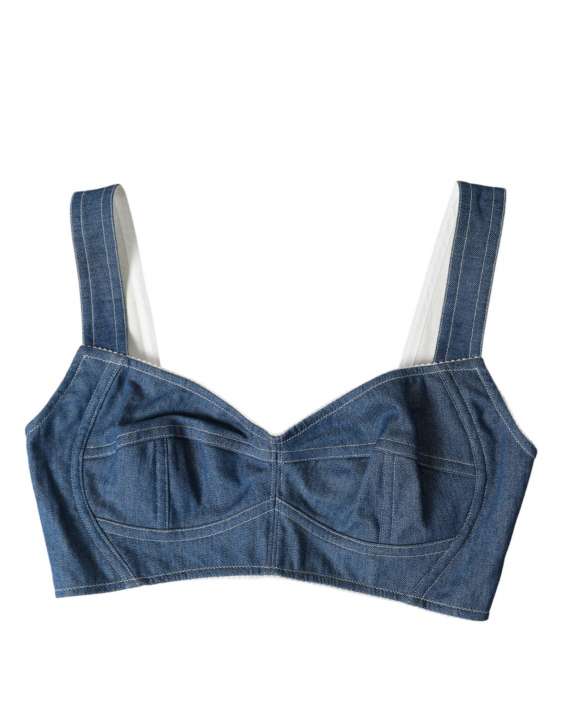 Priser på Dolce & Gabbana Elegant Blue Bustier Crop Top