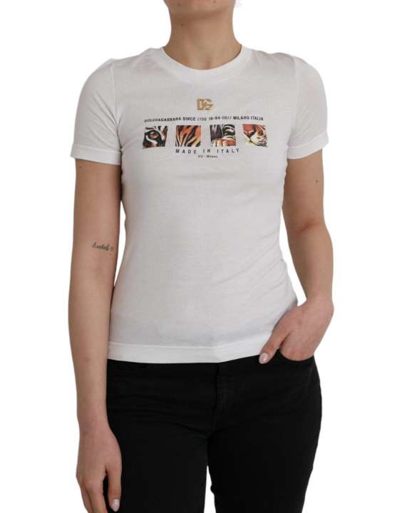 Priser på Dolce & Gabbana White Cotton Short Sleeves Crew Neck T-shirt