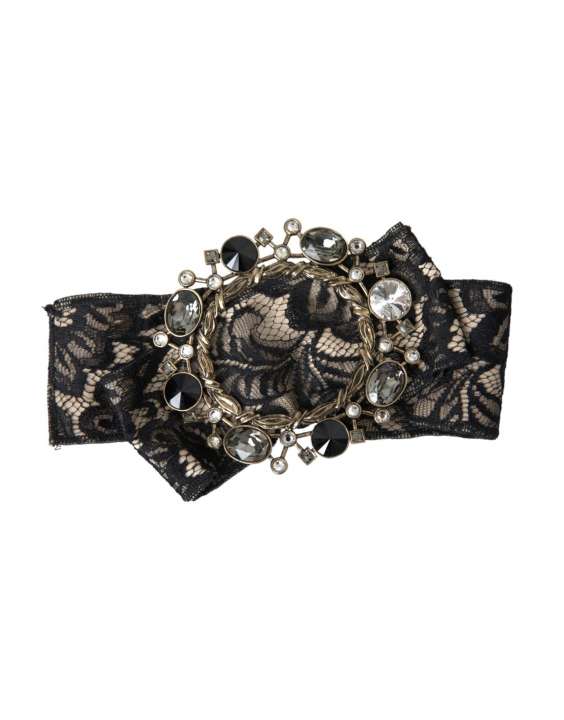 Priser på Dolce & Gabbana Black Lace Crystal Handmade Brooch Hair Pin