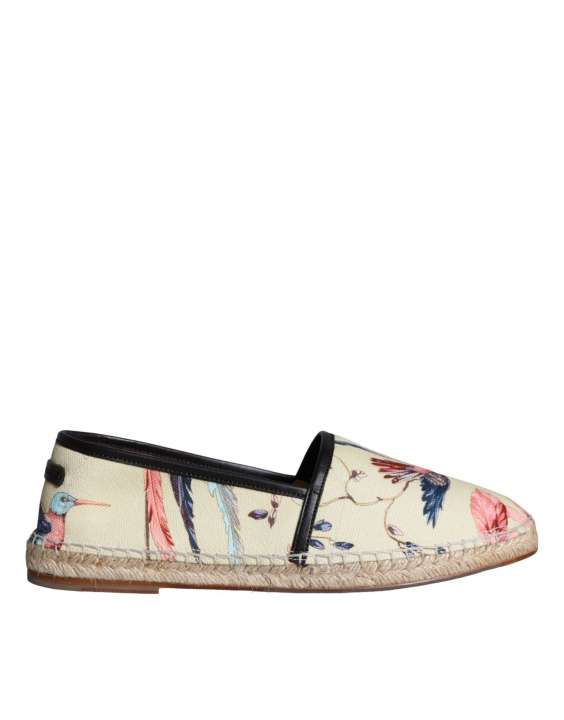 Priser på Dolce & Gabbana Beige Floral Canvas Espadrilles Slip On Sko