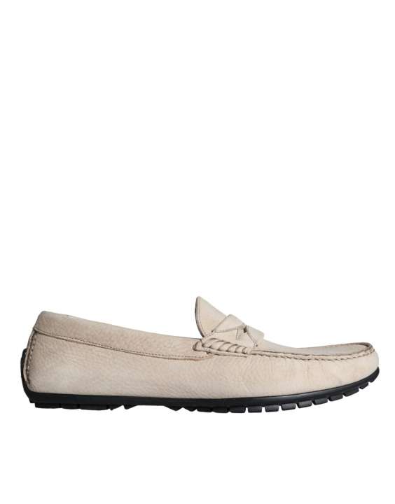 Priser på Dolce & Gabbana Beige Leather Slip Mocassin Loafers Herre Sko