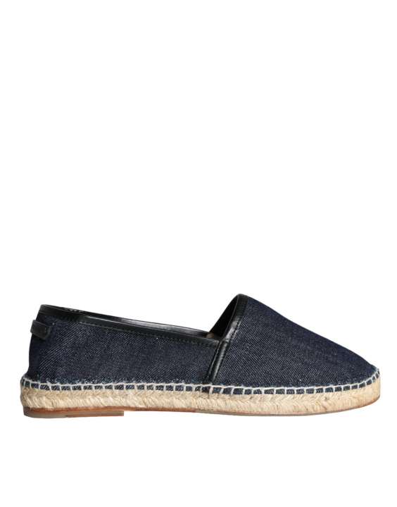 Priser på Dolce & Gabbana Blue Denim Cotton Leather Espadrilles Sko