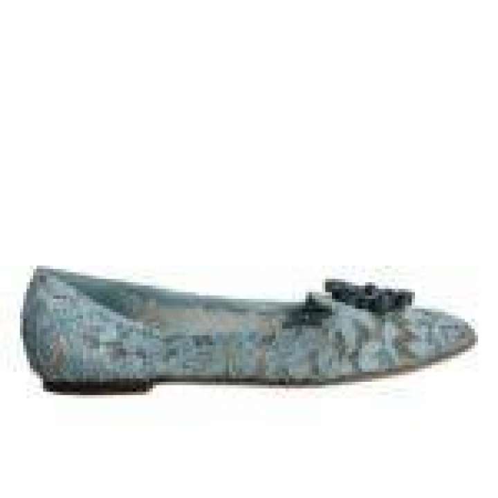 Priser på Dolce & Gabbana Blue Lace Crystal Ballet Flats Loafers Sko