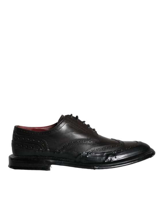 Priser på Dolce & Gabbana Black Leather Oxford Wingtip Formal Herre Sko